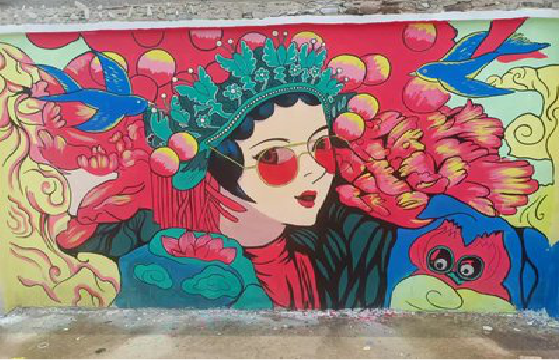 襄城墙体彩绘-网红墙