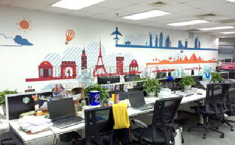 襄城教你设计办公室墙绘的方法。